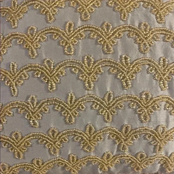 Elegant Gold Beaded Pillow 13*13”